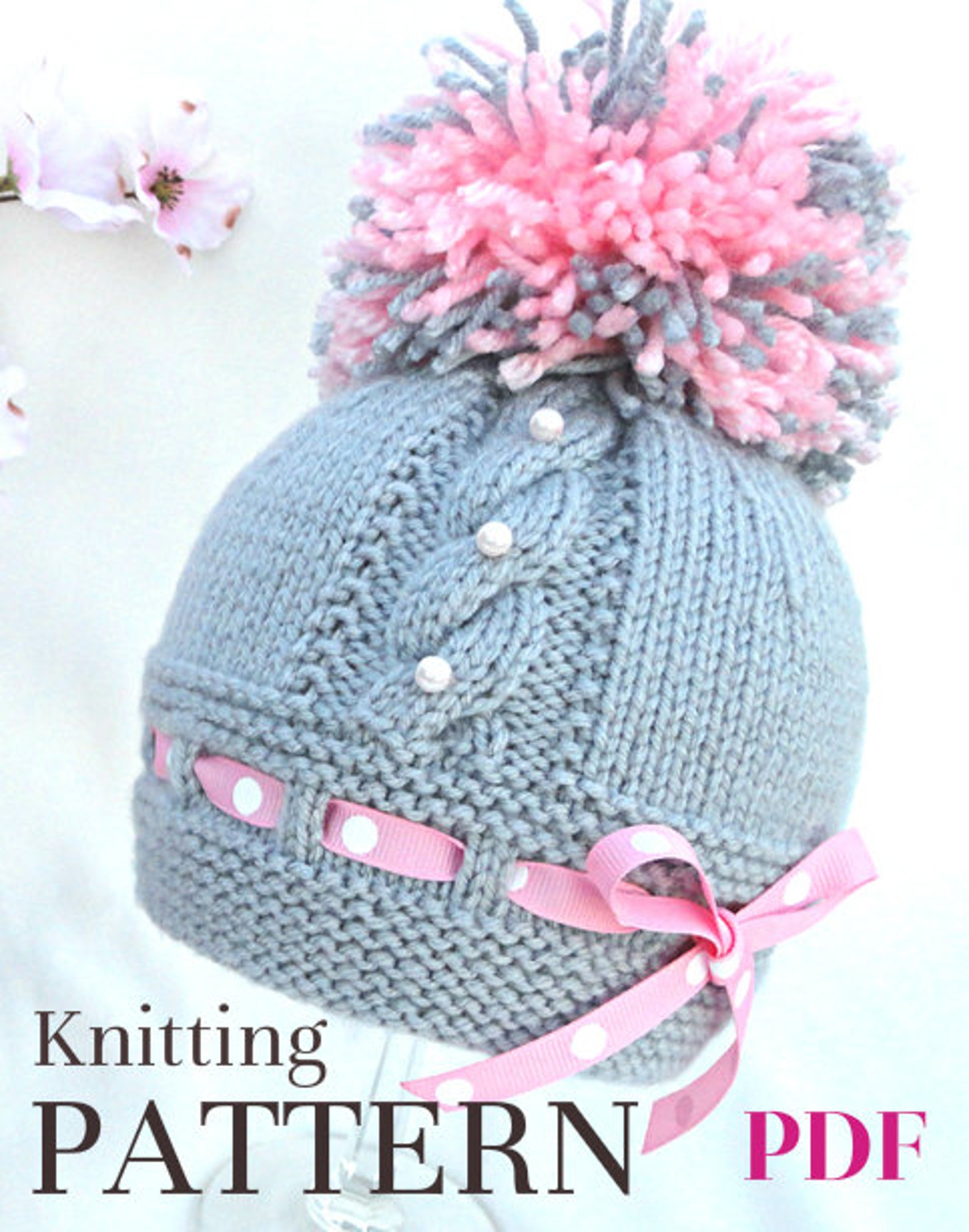 Knitting P A T T E R N Knitting Baby Hat Baby Patterns Knitted Etsy