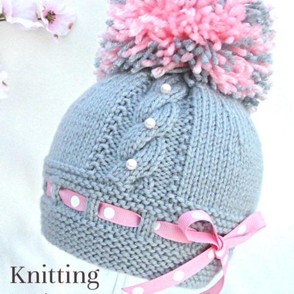 Knitting  P A T T E R N  Knitting Baby Hat Baby Patterns Knitted Baby Hat Knitting Pattern Baby Hats Knitting Hat  Newborn Hat  ( PDF file )