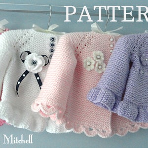 Knitting PATTERN Baby Jacket Baby Cardigan Garter Stitch Knit Pattern Baby Girl Jacket Newborn Girl Coat Knitting Cardigan Baby PATTERN