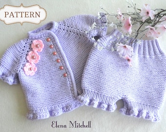 Tricot PATRON Bébé Fille Veste Tricoté Bébé Bloomers Tricoté Couche Couverture Bébé Cardigan Motif Bébé Pull Bébé Pantalon PATRON