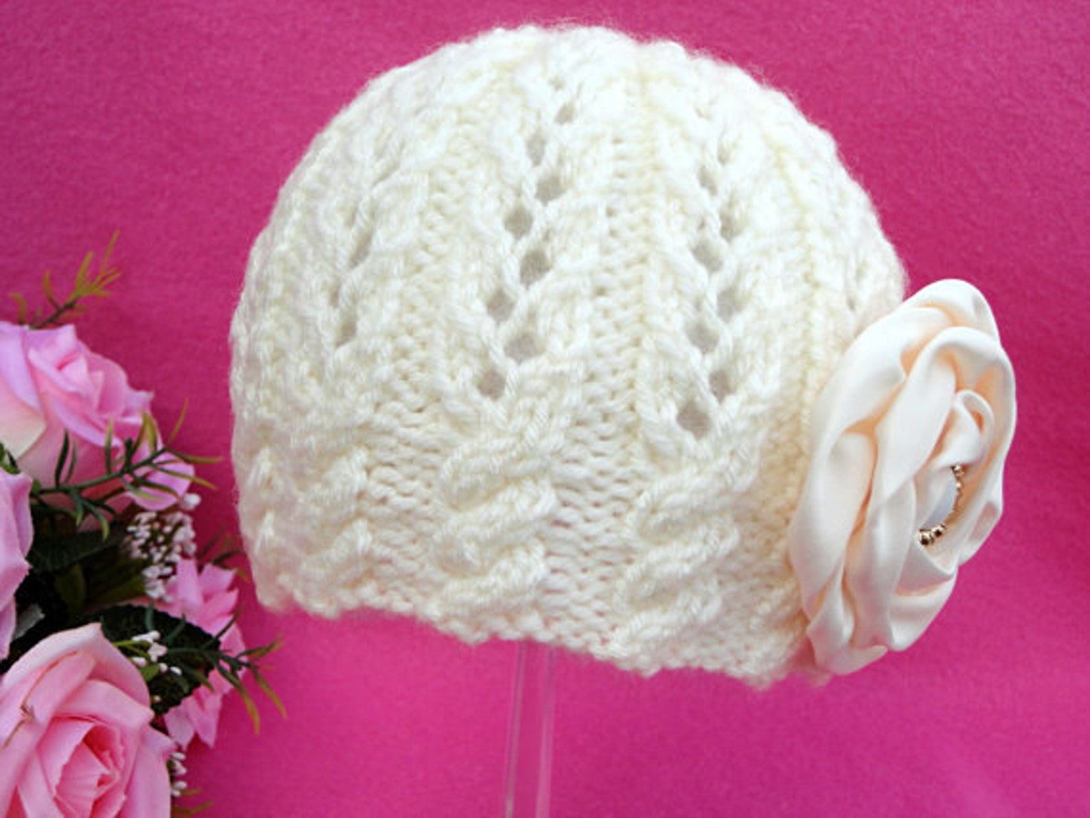 Knitting PATTERN Baby Beanie Knit Pattern Baby Hat Baby Girl Etsy