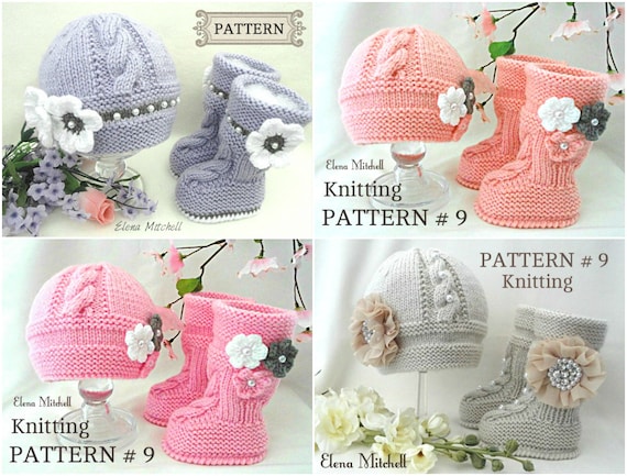 Knitting PATTERN Baby Hat Baby Booties Pattern Knitted Baby Shoes Baby Beanie Knitting for Babies Knitted Baby Hat Baby Girl Pattern English Etsy Canada