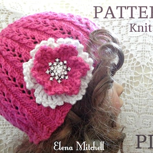 Knitting PATTERN Girls Beanie Women Hat Children Hat Knit Womens Hats Toddler Beanie Knitted Toddler Hat Girls Hats Knit Pattern
