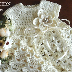 Crochet PATTERN Baby Dress Baptism Dress Pattern Crochet Christening Dress Newborn Outfit Baby Girl Clothes Crochet Baby Dress PATTERN PDF