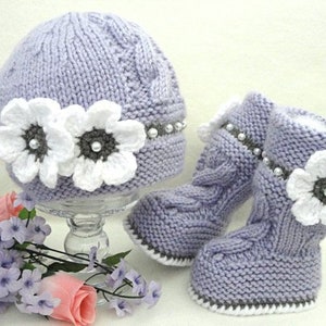 Knitting PATTERN Baby Set Infant Baby Hat Babies Baby Shoes Newborn Knitted Baby Hat Baby Booties Baby Boy Baby Girl Pattern PDF file image 5