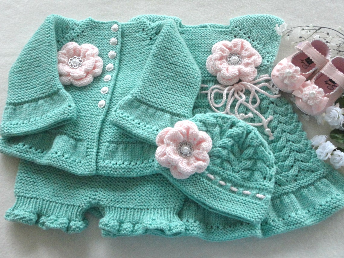 Knitting PATTERN Baby Jacket Baby Girl Cardigan Garter Stitch Etsy Canada