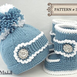 Knitting PATTERN Baby Set Baby Shoes Knitted Baby Hat Pattern Baby Booties Baby Uggs Infant Pattern Baby Boy Baby Girl Pattern ( PDF file )