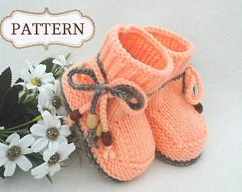 Knitting PATTERN Baby Shoes Baby Booties Knitted Baby Booty Baby Girl Pattern Knit Booties Baby Socks Pattern Knitted Baby Clothes ( PDF )