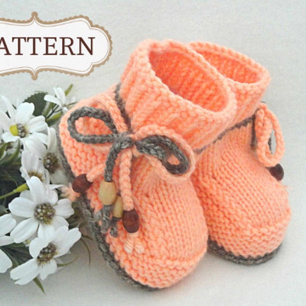 Knitting PATTERN Baby Shoes Baby Booties Knitted Baby Booty Baby Girl Pattern Knit Booties Baby Socks Pattern Knitted Baby Clothes ( PDF )