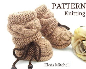 Knitting PATTERN Baby Booties Baby Shoes Knitted Baby Booties Knitting Pattern Baby Booty Baby Uggs Patterns Baby Boots ( PDF file )