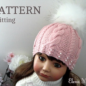 Knitting PATTERN Girls Beanie Women Hat Accessories Children Hat Knit Womens Hats Toddler Beanie Knitted Toddler Hat Girls Hats Knit Pattern