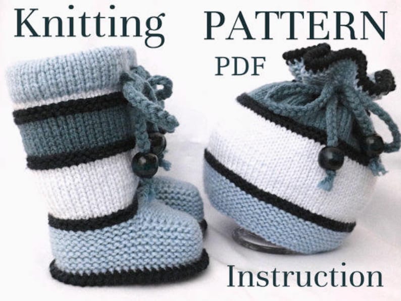 Knitting Pattern Baby Set Baby Shoes Baby Booties Knitted Baby Beanie Knitting Patterns For Baby Boy Baby Girl Pattern Knitted Baby Hat Pdf