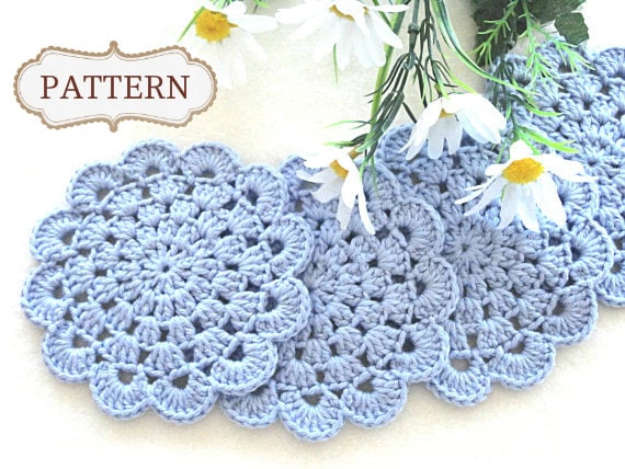 Crochet Pattern Crochet Placemat Coaster Pattern Home Decor Crochet Tablecloth Pattern Crochet Doily Round Crochet Pattern Doilies PDF file
