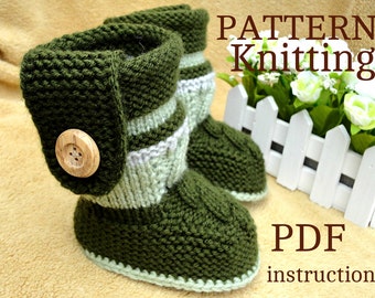 Knitting PATTERN Baby Booties PATTERN Knit Baby Shoes Baby Boy Baby Girl Pattern Knit Baby Pattern Infant Shoes Baby Uggs ( PDF file ) Only