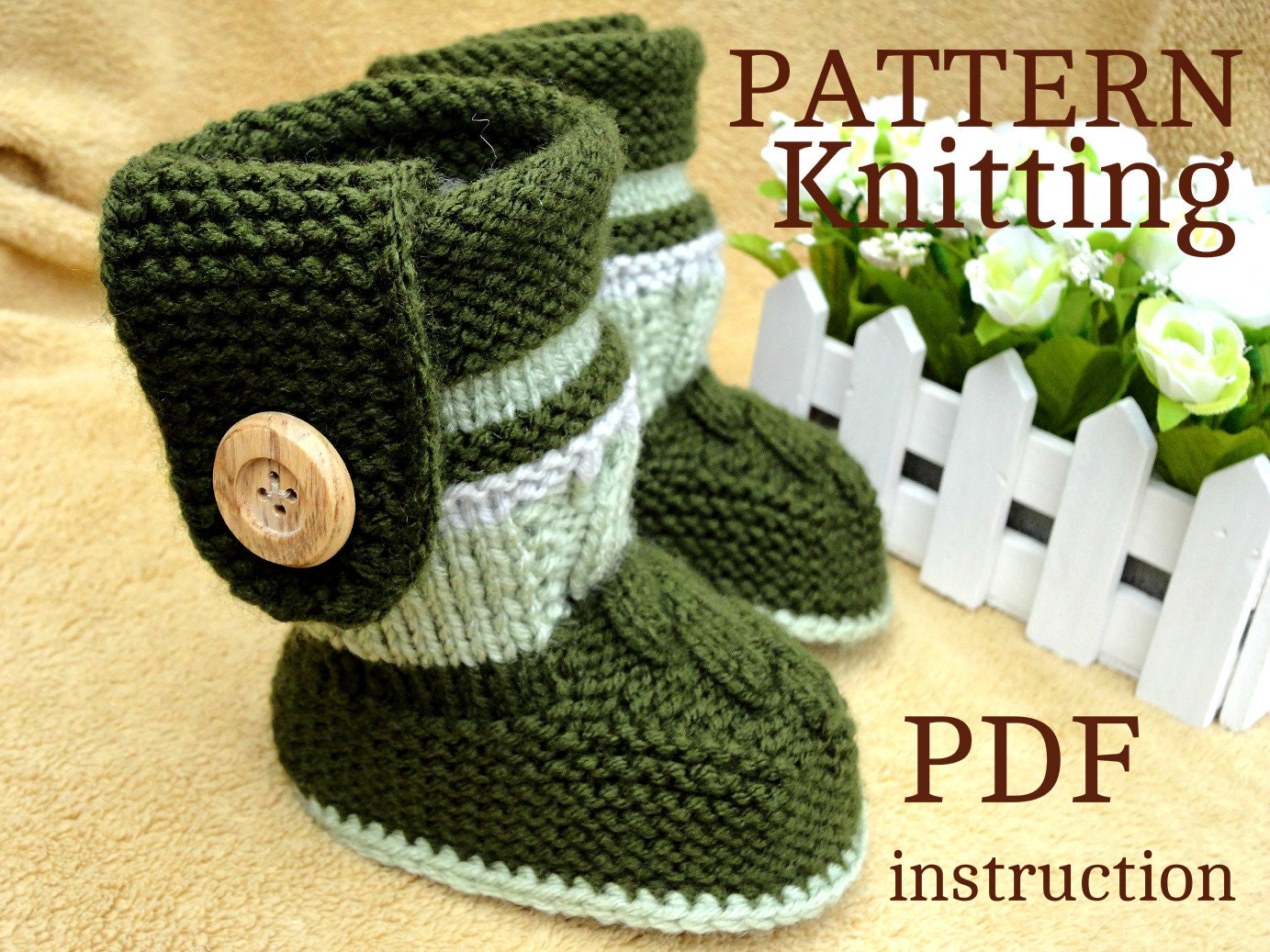 Knitting PATTERN Baby Booties PATTERN Knit Baby Shoes Baby Boy | Etsy