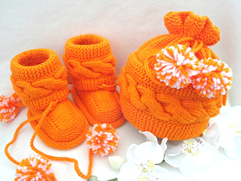 Knitting PATTERN Baby Set Baby Shoes Knitted Baby Hat Pattern Etsy