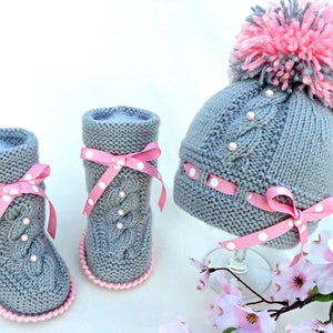 Knitting PATTERN Baby Set Infant Baby Hat Babies Baby Shoes Newborn Knitted Baby Hat Baby Booties Baby Boy Baby Girl Pattern PDF file image 7