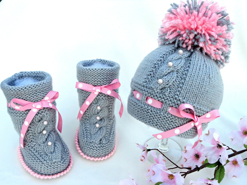 Knitting PATTERN Baby Set Infant Baby Hat Babies Baby Shoes Newborn Knitted Baby Hat Baby Booties Baby Boy Baby Girl Pattern PDF file image 7