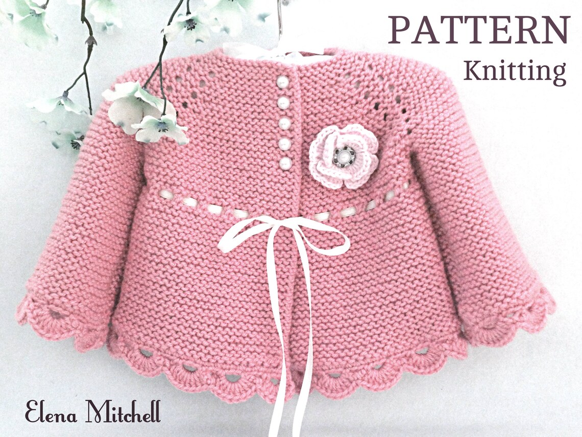 Knitting PATTERN Baby Jacket Baby Cardigan Garter Stitch Knit Etsy