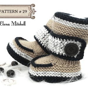 Knitting PATTERN Baby Booties Baby Shoes Knitted Baby Uggs Baby Girl Booty Pattern Only Newborn Infant Booties 0 - 18 months PATTERN ( PDF )