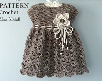 Crochet PATTERN Baby Dress Baptism Dress Pattern Crochet Christening Dress Newborn Outfit Baby Girl Clothes Crochet Baby Dress PATTERN PDF