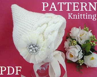 Patrón de tejido Gorro de bebé Gorro de bebé tejido Patrón de niña recién nacida Gorro de bebé tejido Patrón de ropa de bebé tejido infantil (PDF) Archivo