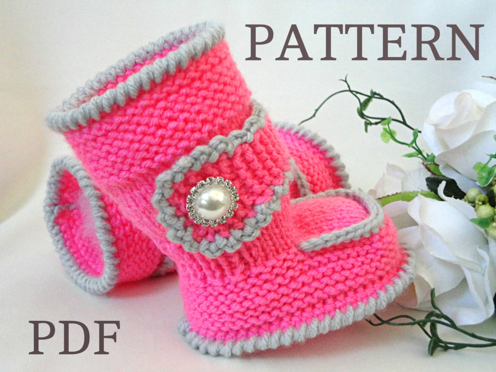 Knitting PATTERN Baby Booties Baby Shoes Knitted Baby Uggs Etsy