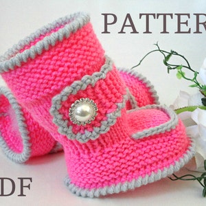 Knitting PATTERN Baby Booties Baby Shoes Knitted Baby Uggs Baby Boots Pattern Babies Newborn Infant Booties 0 - 18 months PATTERN ( PDF )