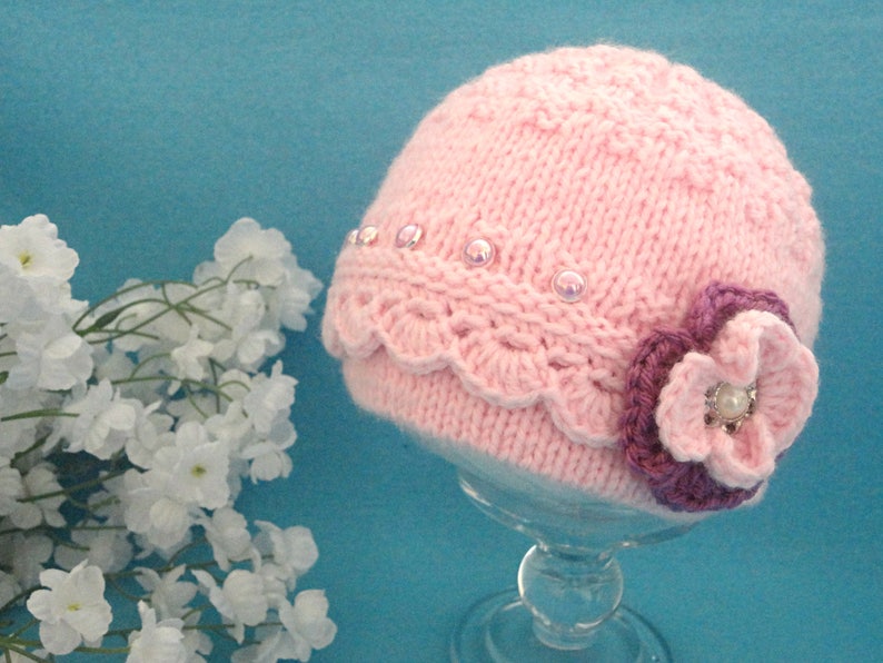Knitting PATTERN Baby Hat Baby Beanie Knitted Baby Girl Hat Etsy