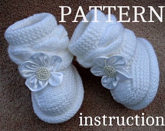Knitting PATTERN Baby Booties Baby Shoes Pattern Knitted Baby Booties Knitting Pattern Baby Booty Baby Uggs Patterns Baby Boots ( PDF file )