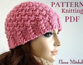 Sofortiger Download Strickmuster Mütze Strickmütze Schnittmuster Frauen Mütze Schnittmuster Mädchen Beanie Damen Accessoires Strickmütze Muster PDF