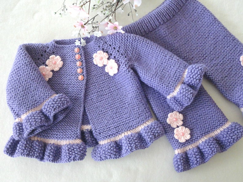 Knitting PATTERN Baby Jacket Baby Cardigan Garter Stitch Knit Etsy UK