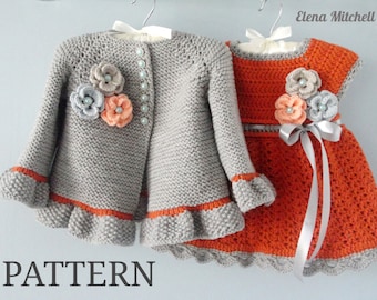 Tricot PATRON Bébé Veste Crochet PATRON Bébé Robe Bébé Cardigan Bébé Fille Motif Bébé Tenue Nouveau-né Bébé Fille Vêtements Modèle PDF