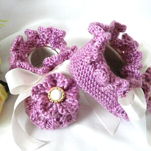 Knitting PATTERN Baby Shoes Baby Girl Shoes Newborn Slippers Crib Shoes Knitted Baby PATTERN Baptism Shoes Christening Shoes Knit Shoes PDF image 5