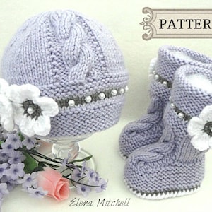 Strickanleitung Baby Mütze Baby Booties Muster Gestrickte Baby Schuhe Baby Beanie Strick für Babys Strick Baby Mütze Baby Mädchen Anleitung