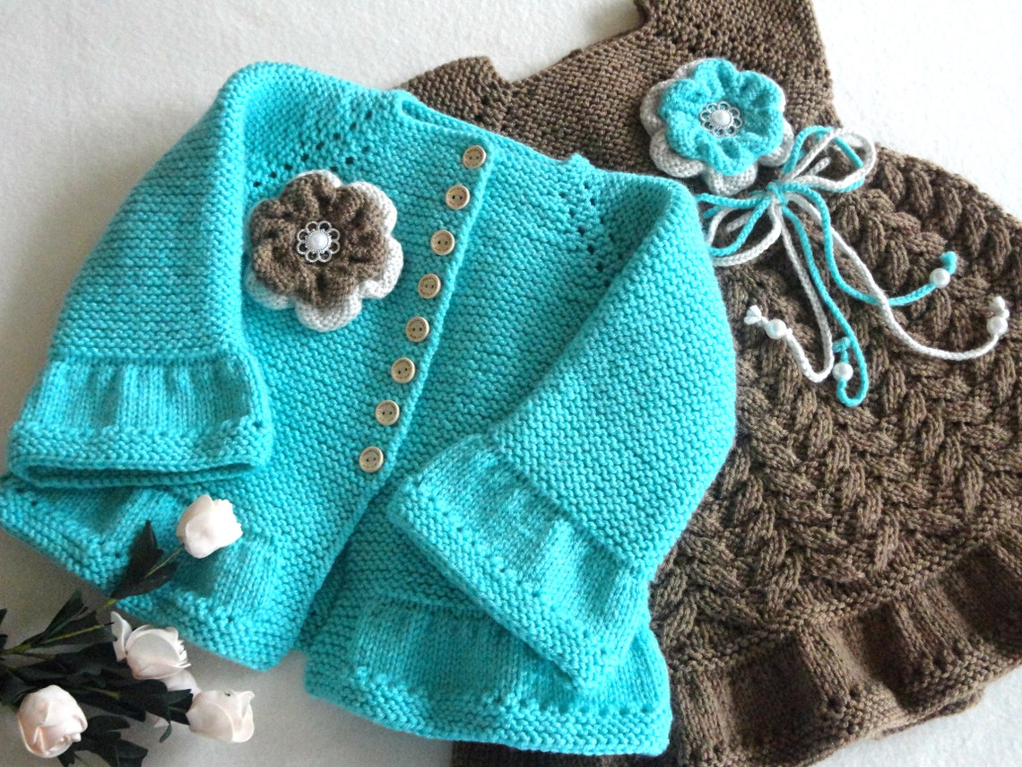 Knitting PATTERN Baby Jacket Baby Girl Cardigan Garter Stitch Etsy