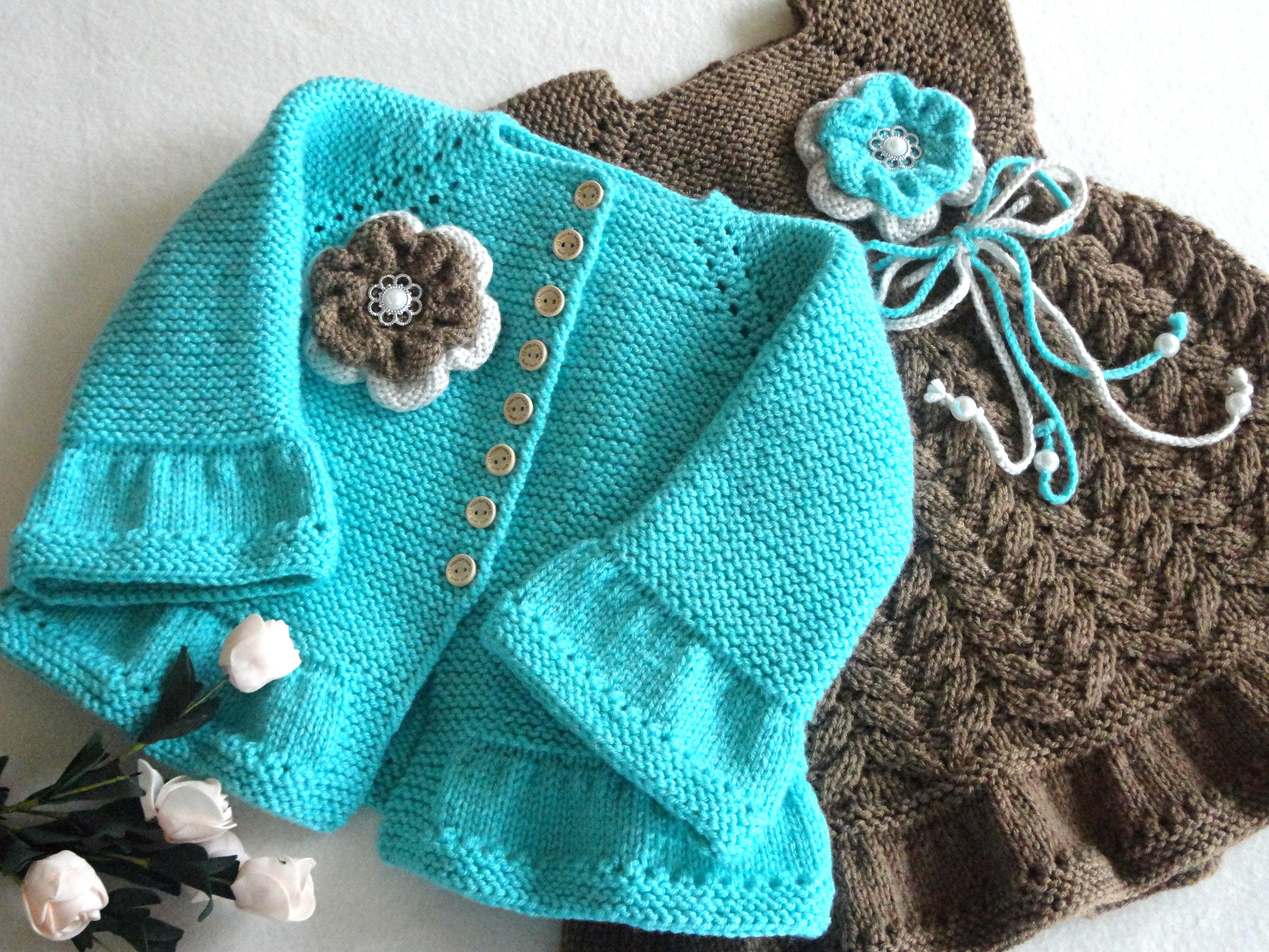 Knitting PATTERN Baby Jacket Baby Girl Cardigan Garter Stitch Etsy Canada