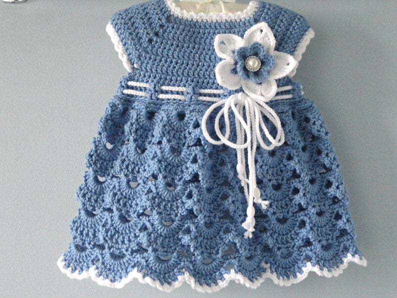 Crochet PATTERN Baby Dress Baptism Dress Pattern Crochet Christening Dress Newborn Outfit Baby Girl Clothes Crochet Baby Dress PATTERN PDF image 5