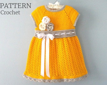 Crochet PATTERN Toddler Dress Pattern Crochet Girls Dress