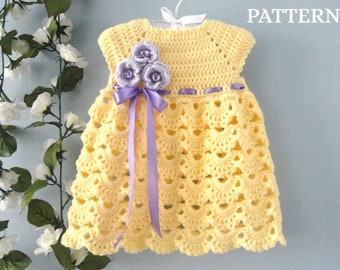 Crochet PATTERN Robe de bébé Robe de baptême Patron Crochet Robe de baptême Tenue de nouveau-né Bébé fille Vêtements Crochet Robe de bébé PATTERN PDF