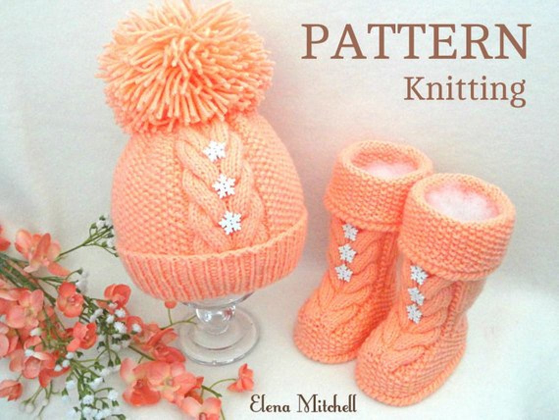 Knitting PATTERN Baby Shoes Baby Set Pattern Baby Booties Baby Etsy