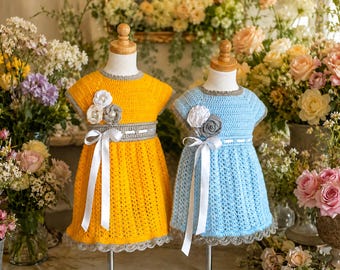 Crochet Girl Dress Pattern PDF, Toddler Dress, Sizes 1–6 Years