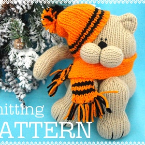 Knitting PATTERN Animal Knitted Cat Stuffed Toys Patterns Children Toy Knitting Doll Pattern Amigurumi Cat Baby Kids Toys Pattern PDF file