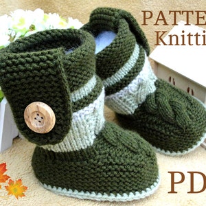 Knitting PATTERN Baby Booties PATTERN Knit Baby Shoes Baby Boy Baby Girl Pattern Knit Baby Pattern Infant Shoes Baby Uggs ( PDF file ) Only
