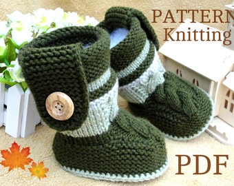 Knitting PATTERN Baby Booties PATTERN Knit Baby Shoes Baby Boy Baby Girl Pattern Knit Baby Pattern Infant Shoes Baby Uggs ( PDF file ) Only