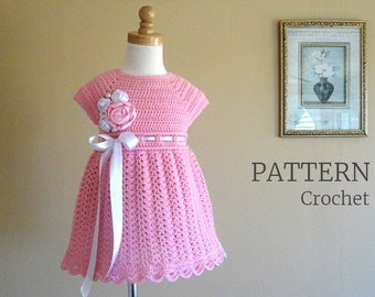 Crochet PATTERN Toddler Dress Pattern Crochet Girls Dress