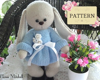 PATRÓN Tejer Conejito Conejo Juguete Animal Patrón Conejito Tejido Patrón Muñeca Tejida Amigurumi Juguetes Bebé Patrón Niños PDF ( Inglés )