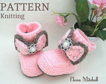 Knitting PATTERN Baby Shoes Baby Booties Knitted Baby Booty Baby Girl Pattern Knit Booties Baby Socks Pattern Knitted Baby Clothes ( PDF )