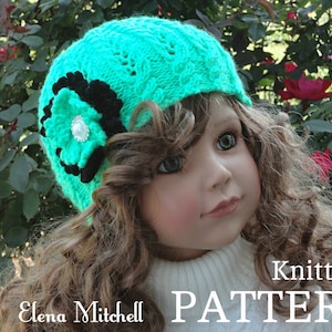 Knitting PATTERN Girls Beanie Women Hat Accessories Children Hat Knit Womens Hats Toddler Beanie Knitted Toddler Hat Girls Hats Knit Pattern