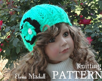 Knitting PATTERN Girls Beanie Women Hat Accessories Children Hat Knit Womens Hats Toddler Beanie Knitted Toddler Hat Girls Hats Knit Pattern